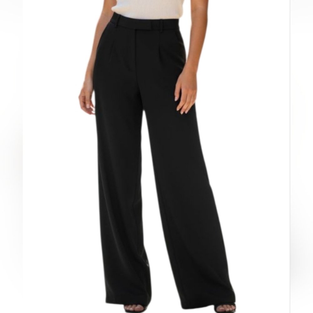 "A Byer" California Misses Petite (4) Jet Black High Waist Wide Leg Pants